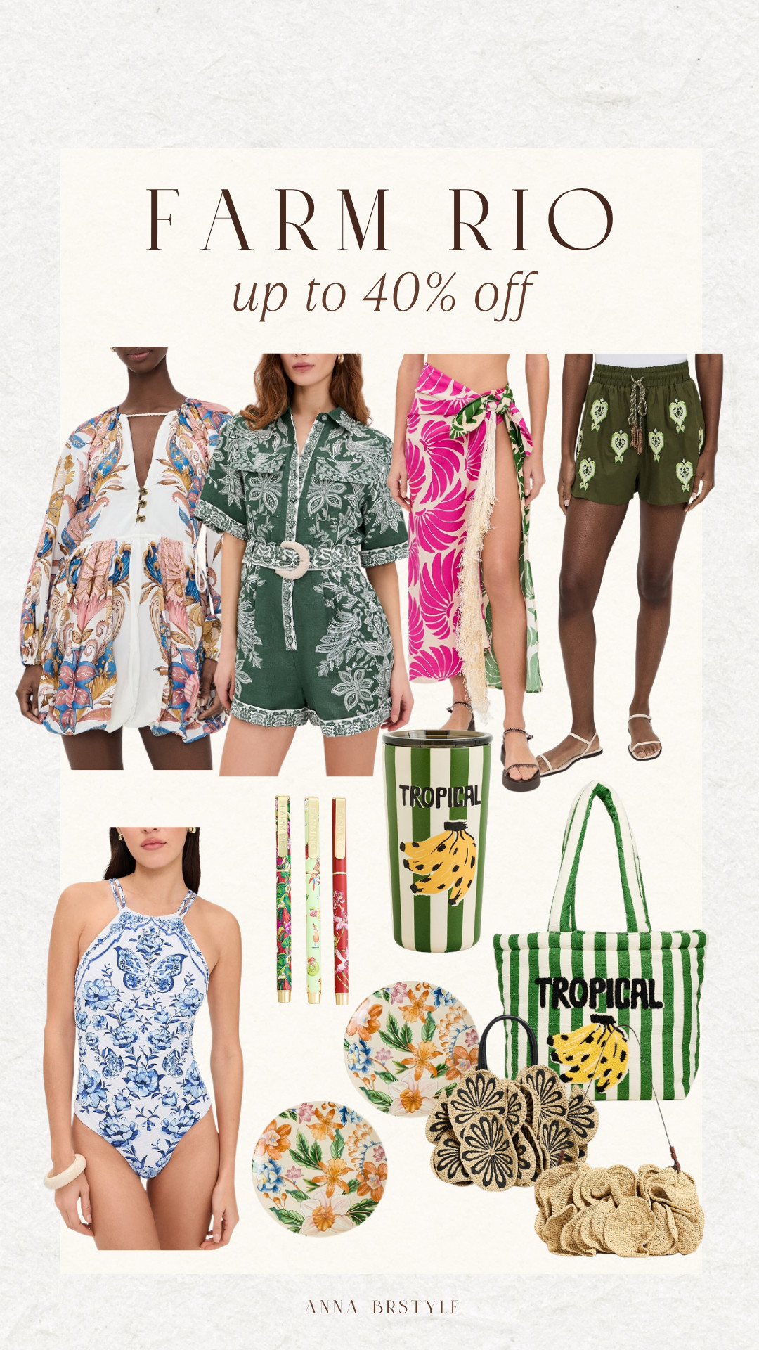 SHOPBOP up to 40% off, Farm Rio sale, vacation style, resort wear, beach vacation, annabrstyle 

 #LTKSaleAlert