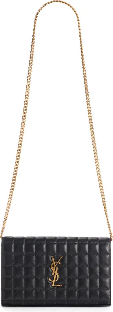 Saint Laurent Cassandre Quilted Leather Wallet on a Chain | Nordstrom | Nordstrom