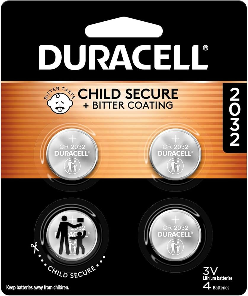 Duracell 2032 Lithium Battery, 4 Count (Pack of 1), Child Safety Features, Key Fob, CR2032 3V Cel... | Amazon (US)