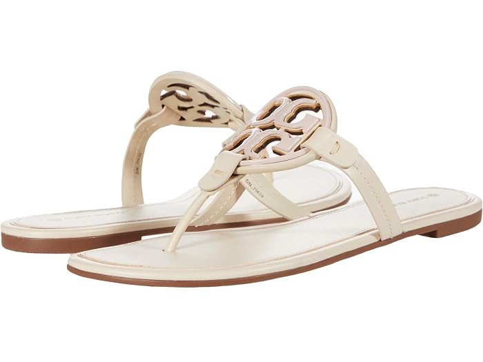 Tory Burch Metal Miller (New Cream/Seashell Pink) Women's Shoes | Zappos