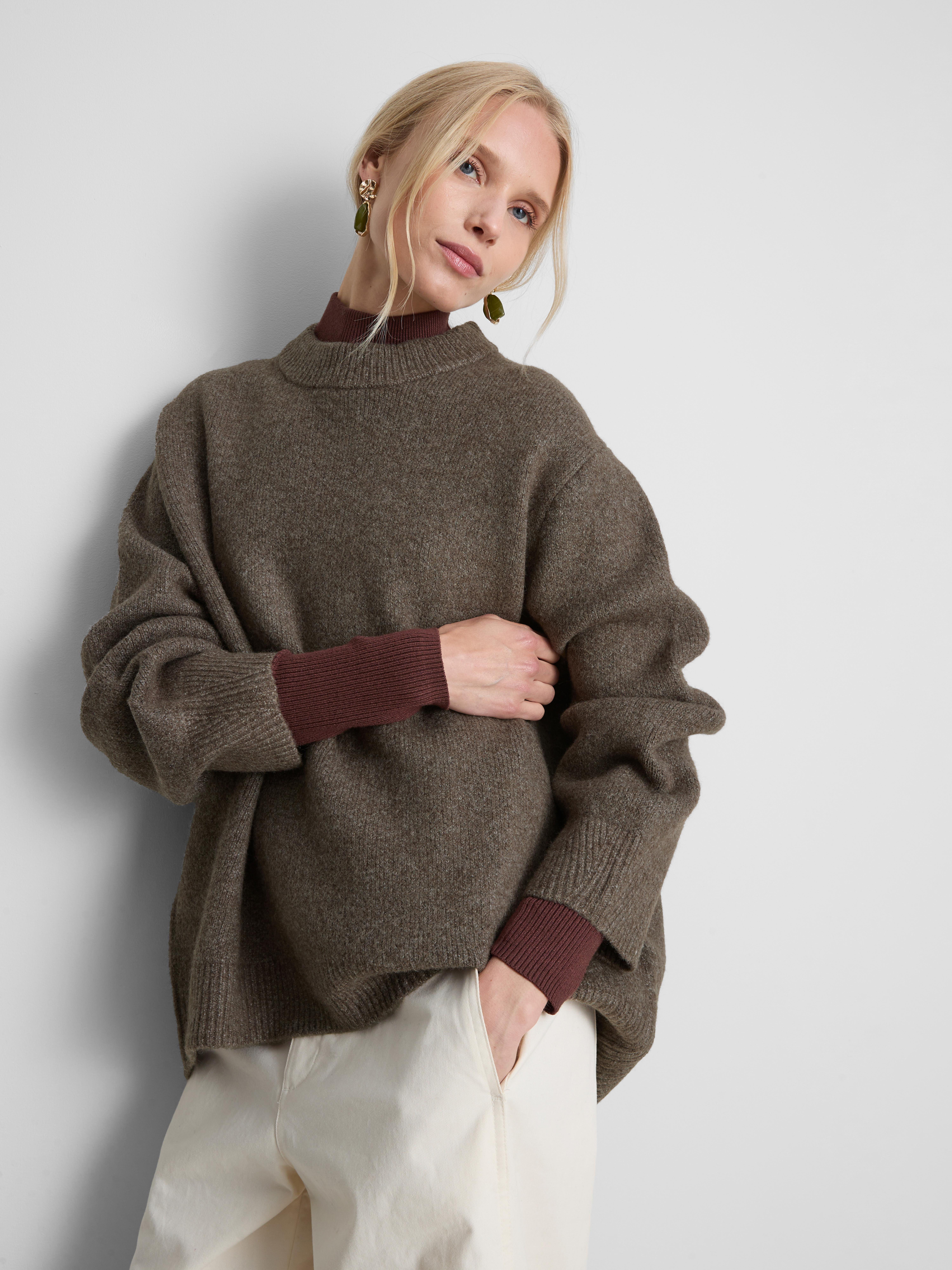 Wool Blend Oversized Crew Neck Jumper | Primark UK