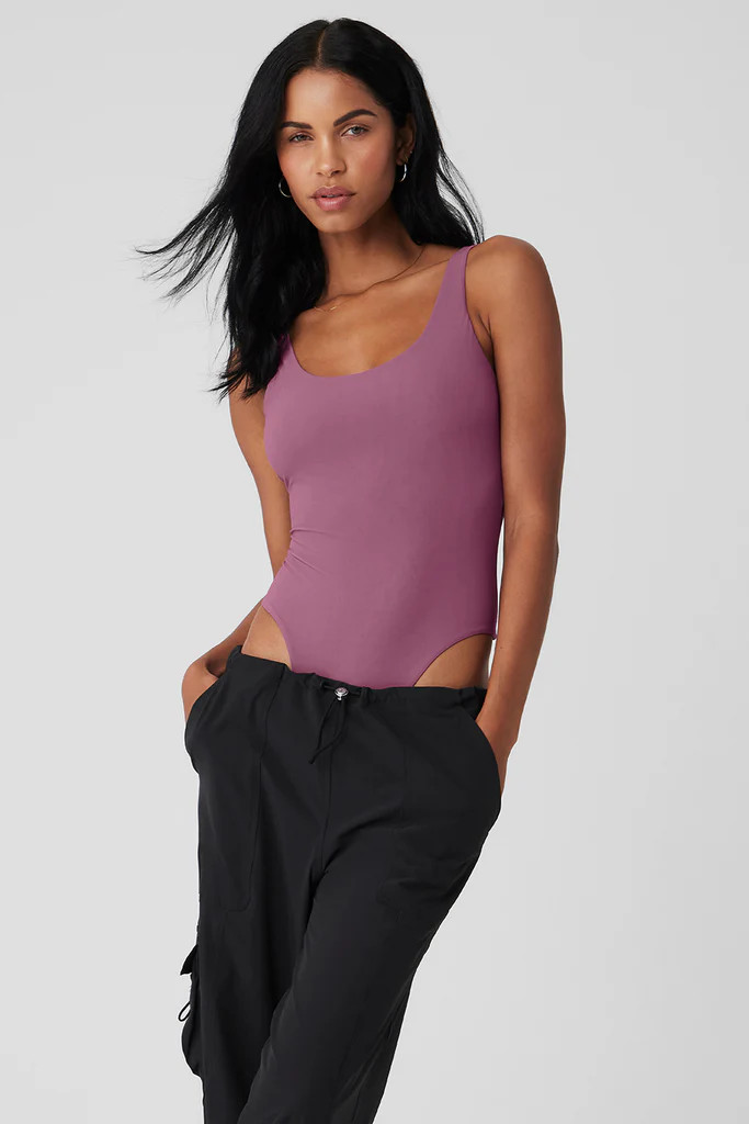 Mesh Sheer Illusion Bodysuit - Soft Mulberry | Alo Yoga (US)