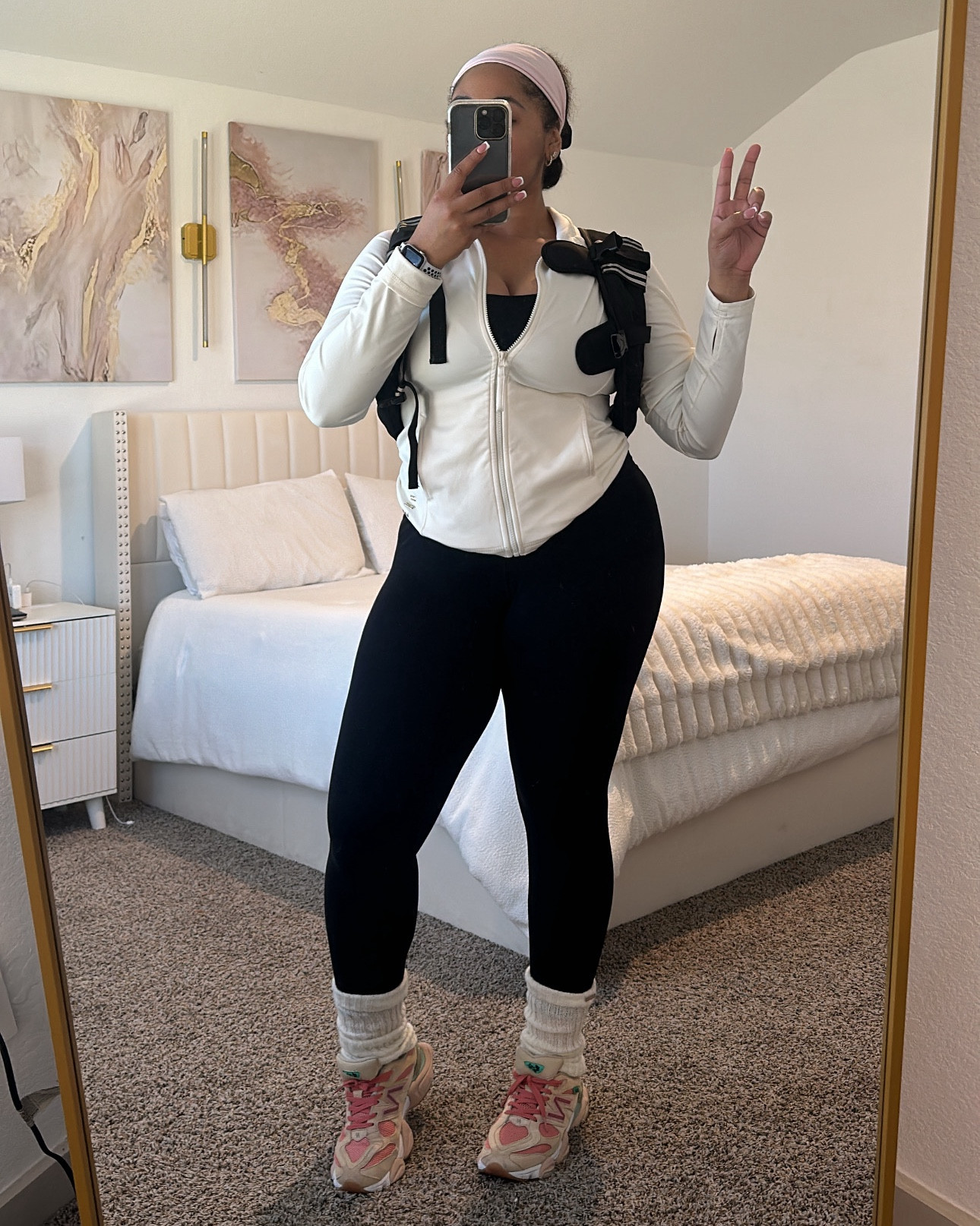 Gym fit of the day 😍💕 The jacket is a size XL & it’s from Aeropostale but it’s sold out, so i linked similar ones 🙌🏽. My leggings are a size XL, and my weighted vest is 20lbs! ✨ 

#LTKfitnessgoals #LTKootd #LTKActive