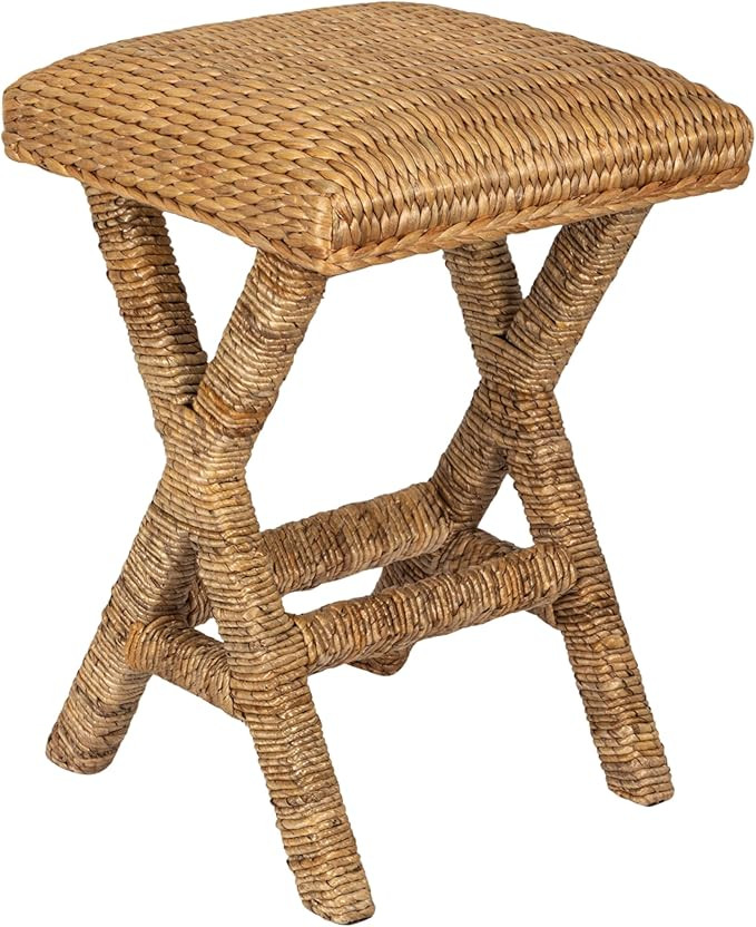 Creative Co-Op Woven Water Hyacinth Stool, Natural Finish | Amazon (US)