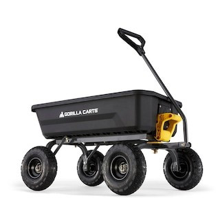 4 cu. ft. Patented Poly Dumping Garden Cart, 600 lbs. Capacity, 35 in. x 22 in. x 8 in. Bed, 10 in. Pneumatic Tires | The Home Depot