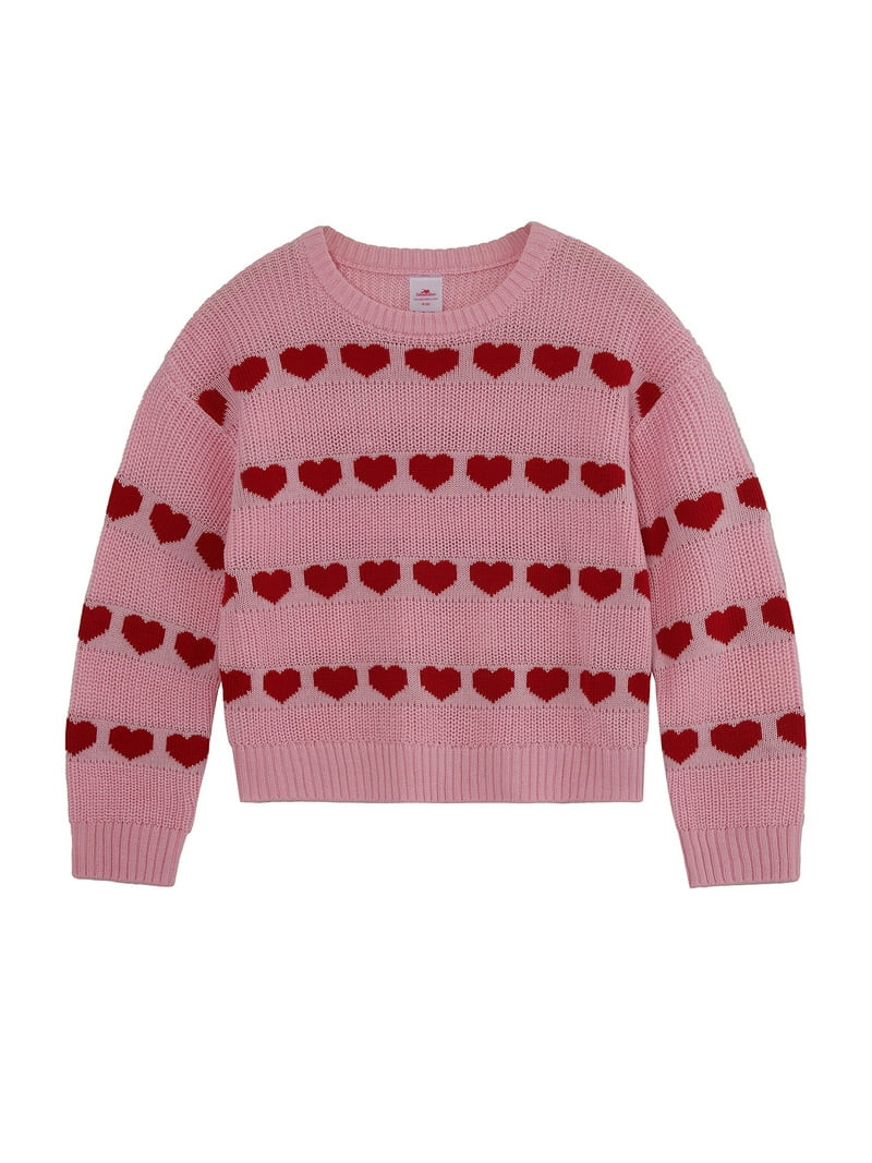 Way to Celebrate Girls Valentine's Day Sweater, Sizes 4-18 | Walmart (US)