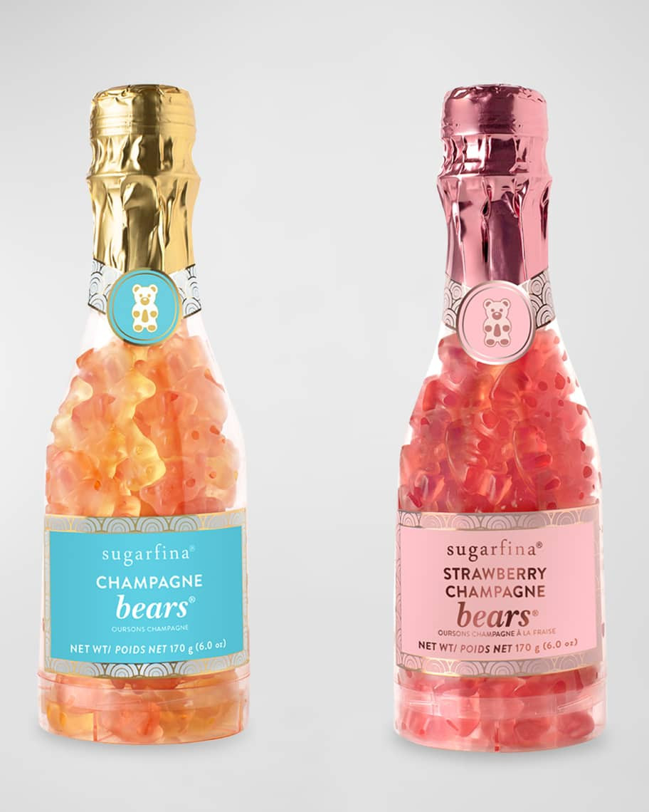 Sugarfina Pop the Champagne Strawberry Gummy Bears Bottles, Set of 2 | Neiman Marcus
