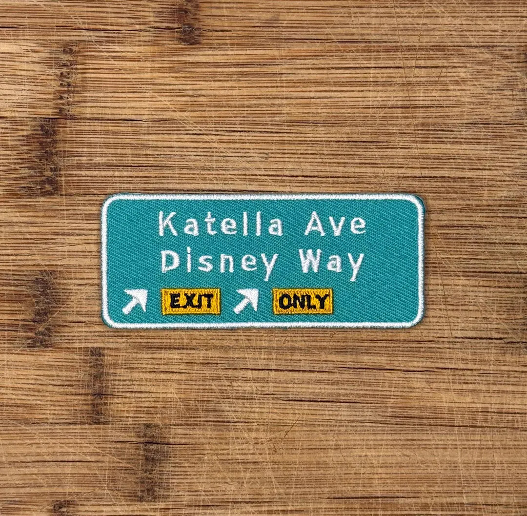 Disneyland Exit Sign Iron-on Patch – 3.5x1.5" Embroidered Freeway Sign Applique for Hats, Bags,... | Etsy (US)