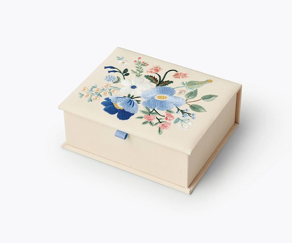 RIFLE PAPER CO. Medium Embroidered Keepsake Box | Sleek And Smooth Design Pattern And Storage Spa... | Amazon (US)