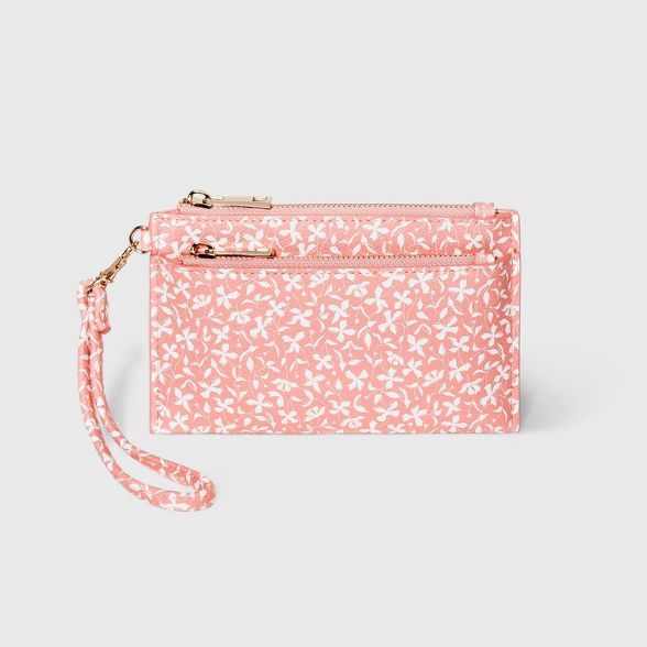 Floral Print Zip Closure Wristlet Pouch - A New Day™ | Target