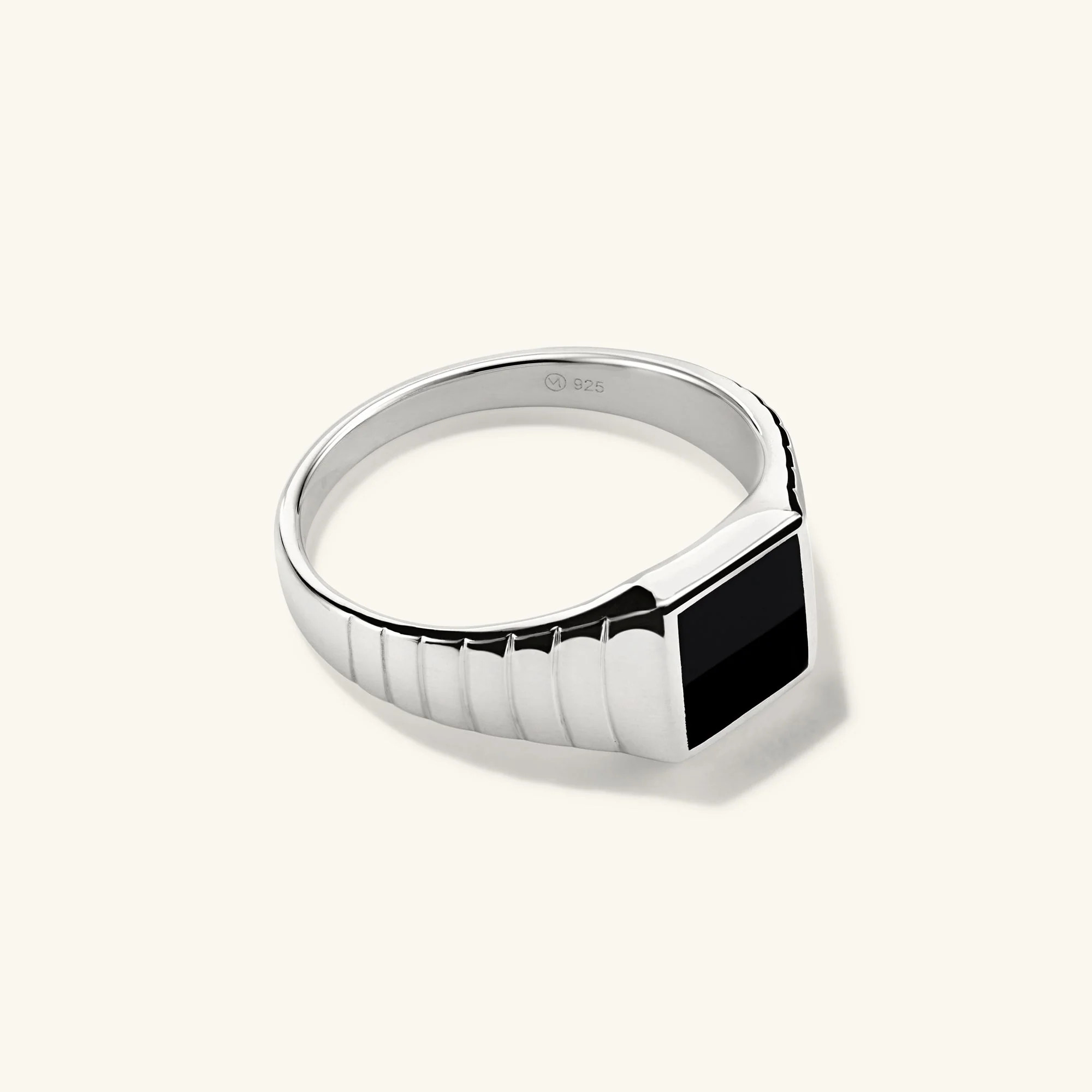Black Onyx Square Signet Ring | Mejuri Fine Crew