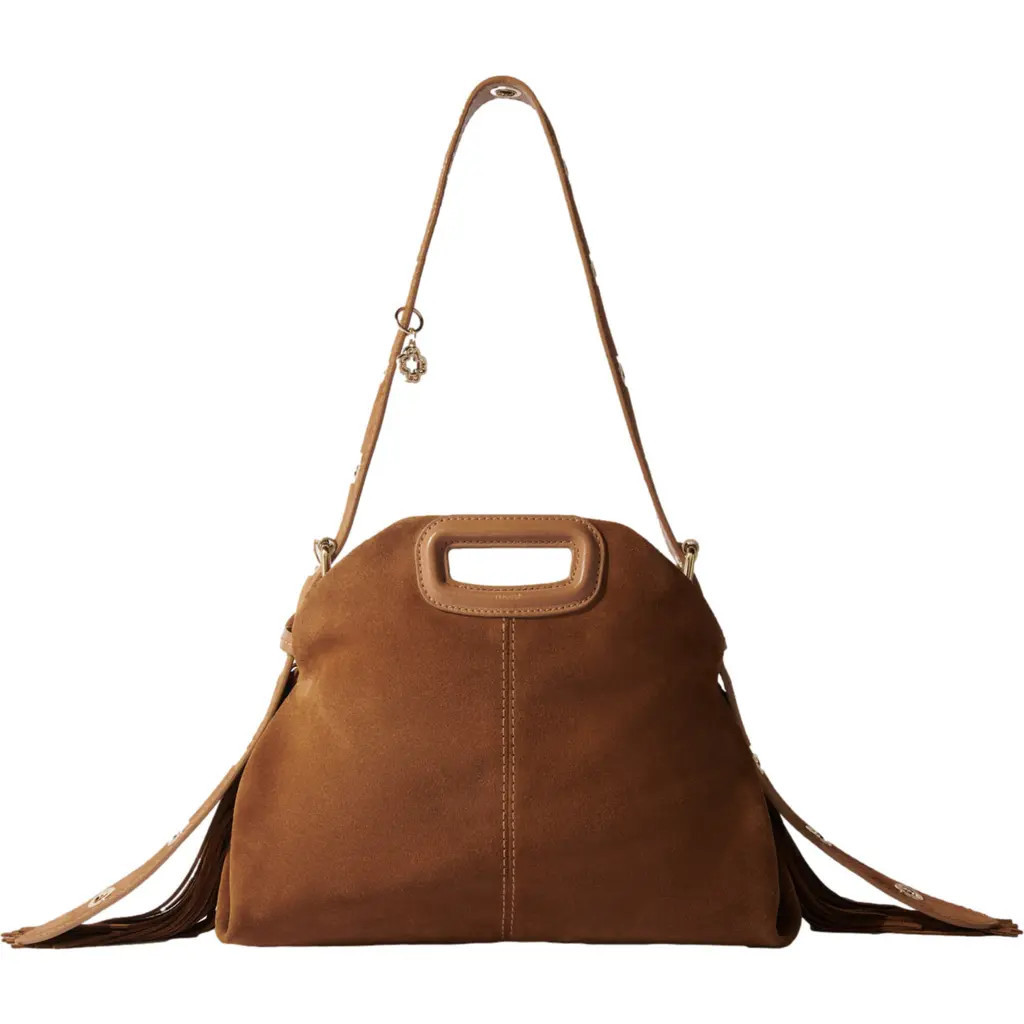 maje Suede Miss M bag in Camel at Nordstrom, Size Medium | Nordstrom