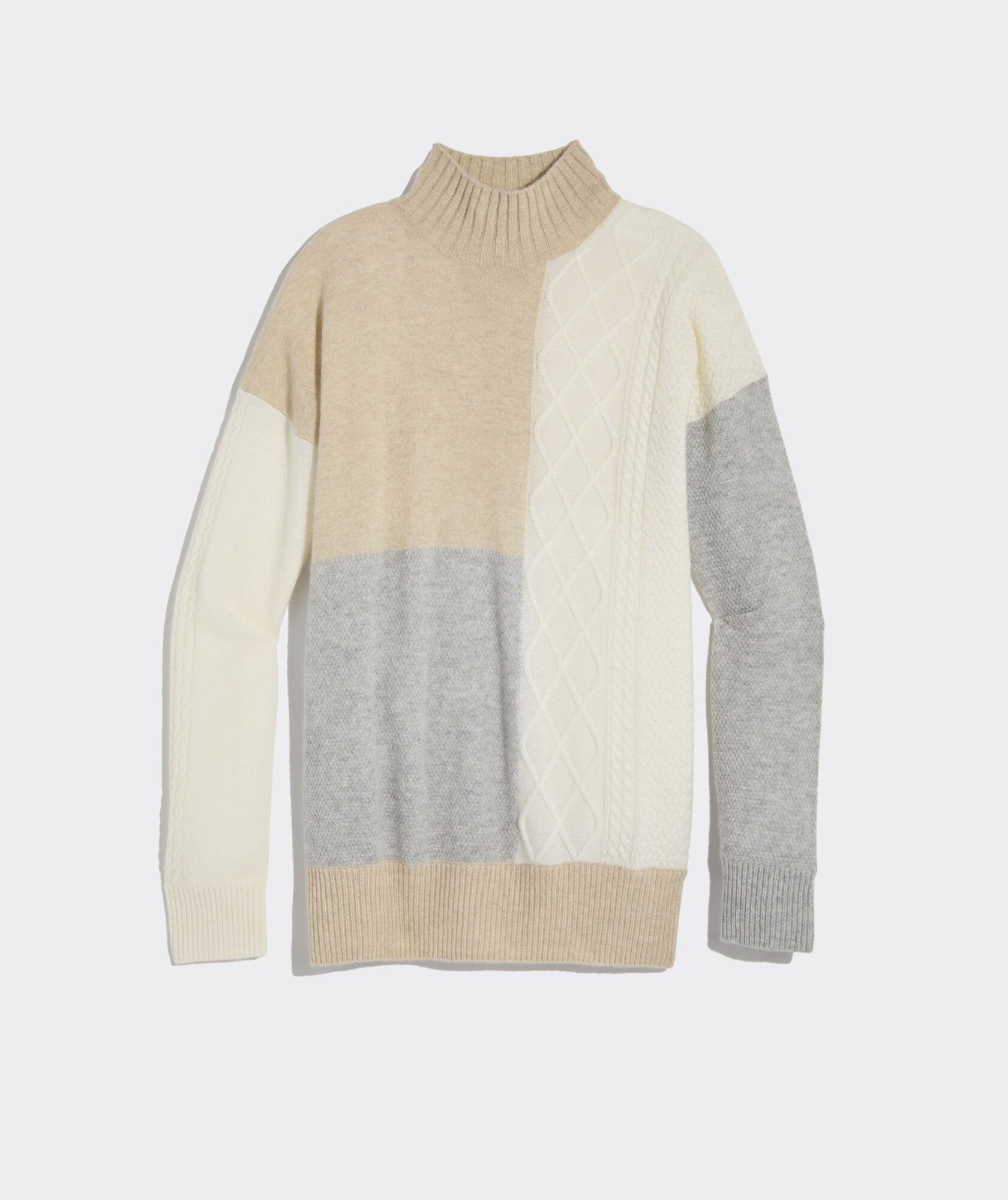 Cashmere Patchwork Mockneck Sweater | vineyard vines