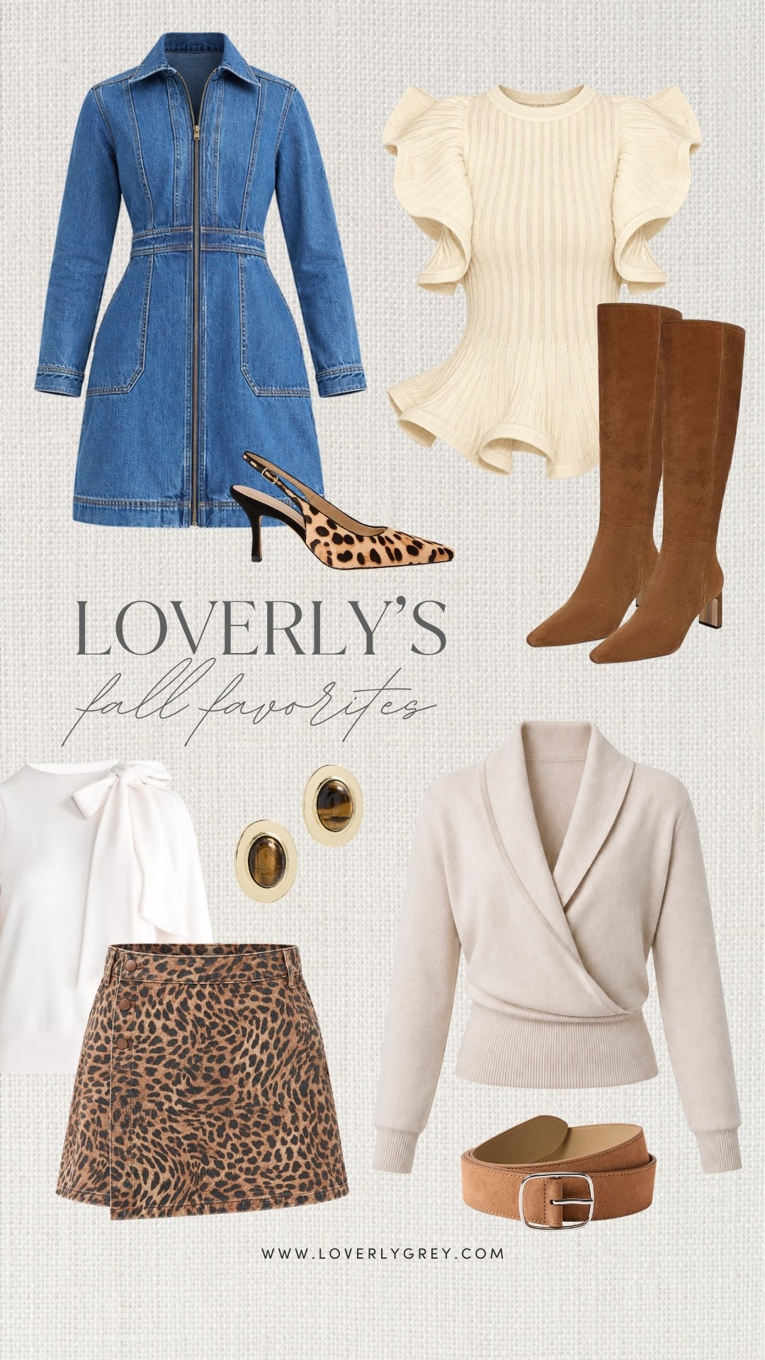 Denim, leopard and warm neutrals will always get me for fall! I love how these women’s fall outfit ideas mix statement pieces like the leopard skirt and shoes with wearable staples like tall brown boots, soft knits and a denim dress.

#LTKootd #LTKWorkwear