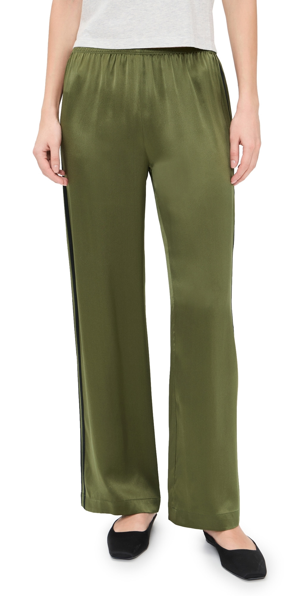 DONNI. The Silk Stripe Simple Pants Oregano/Jet Stripe XS | Shopbop