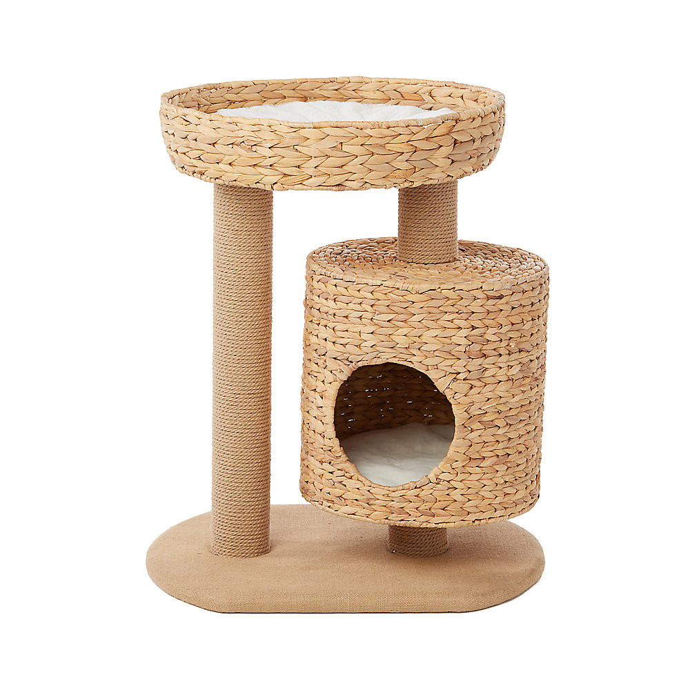 Whisker City® 27-in Jute and Wicker Basket & Condo Cat Tree | PetSmart