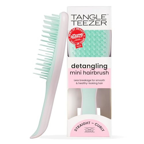 Tangle Teezer Ultimate Detangler Brush, Eliminates Knots & Reduces Breakage, Travel-Size Mini Hair Brush for Straight to Wavy Hair Types, Marshmallow Pink & Mint | Amazon (US)