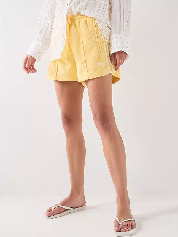 adidas Originals Women's Terry Towel Firebird Shorts - Yellow | Very (UK)