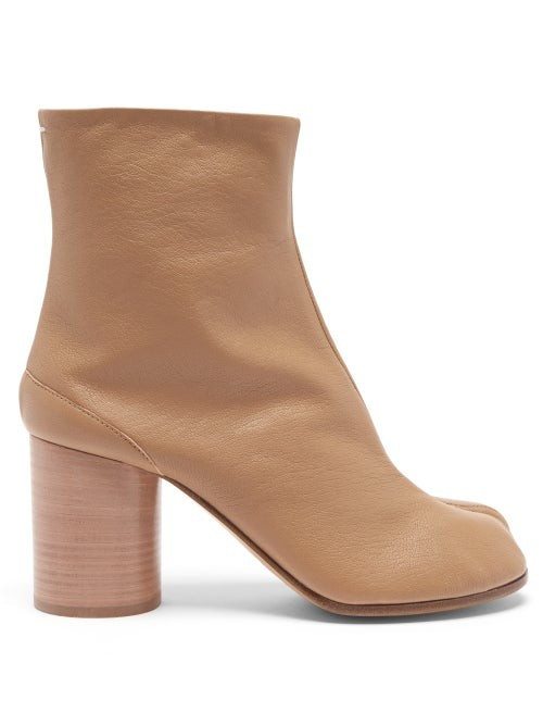 Maison Margiela - Tabi Split-toe Leather Ankle Boots - Womens - Nude | Matches (US)