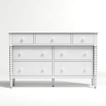 Jenny Lind White Spindle Wood 7-Drawer Wide Kids Dresser + Reviews | Crate & Kids | Crate & Barrel
