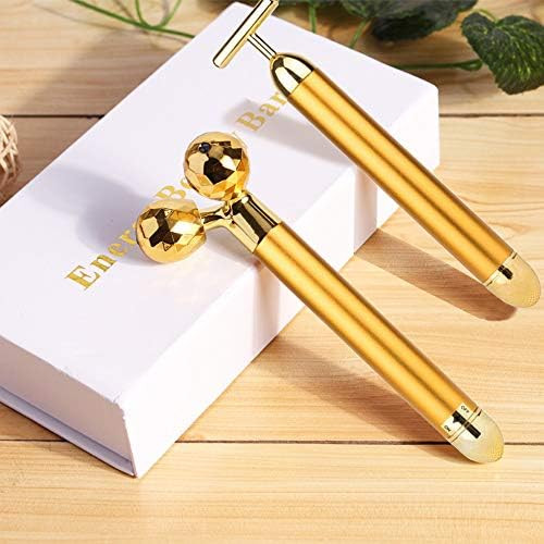 Face Massager Roller Golden 3D Roller Electric Sonic Energy Face Roller and T Shape Face Massager... | Amazon (US)