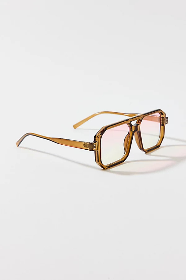 Ezra Square Aviator Readers in Green, Men's at Urban Outfitters | Urban Outfitters (US and RoW)