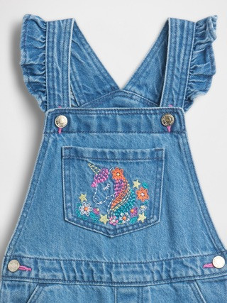 babyGap Embroidered Denim Overalls | Gap Factory