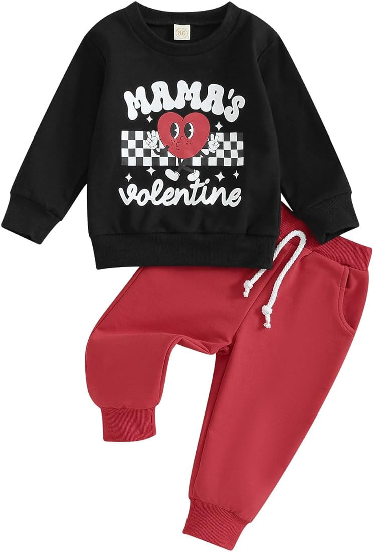 Thorn Tree Valentien's Day Toddler Boys Girls Clothes Letter Printed Sweatshirt Long Pants Spring... | Amazon (US)