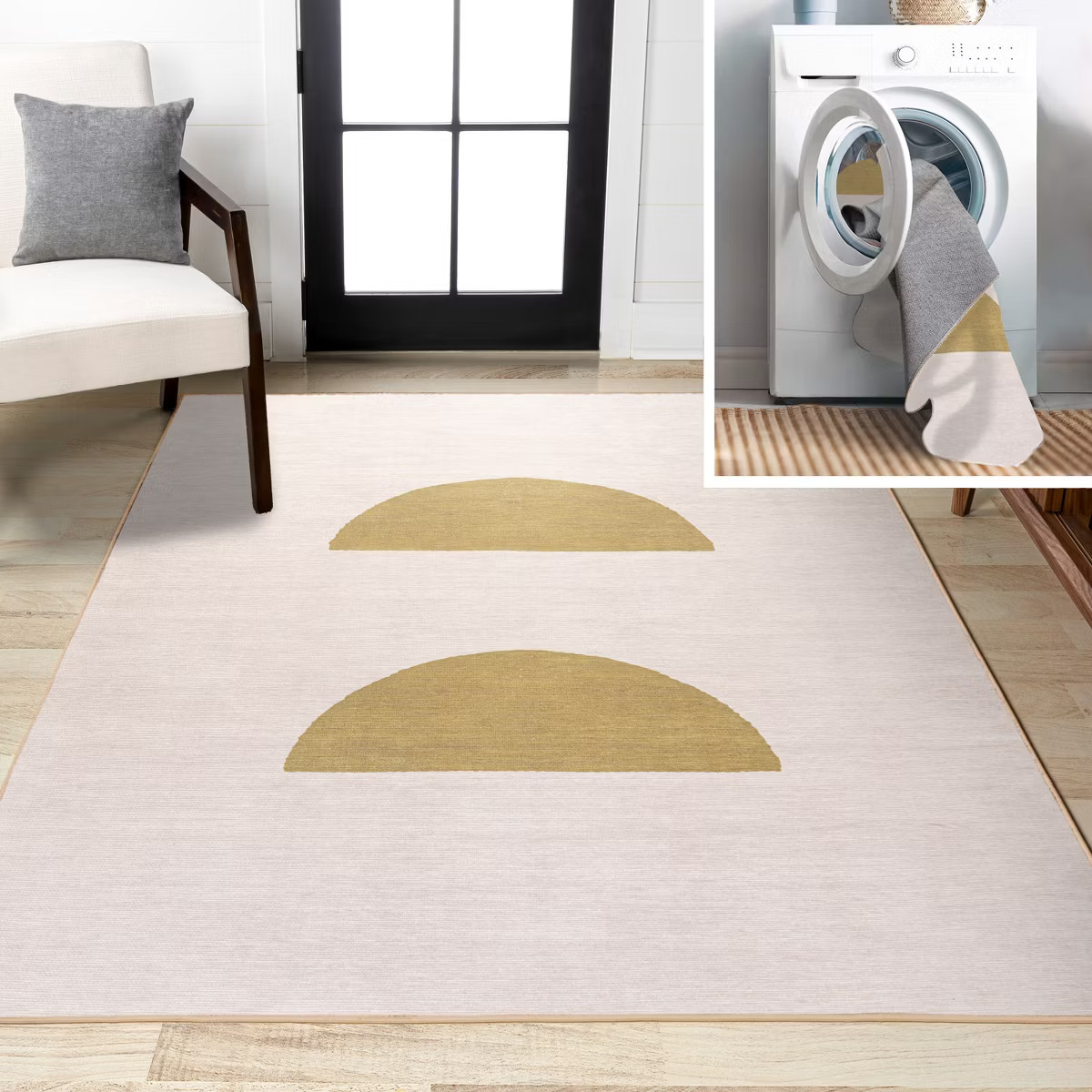 JONATHAN Y Luola Minimalist Geometric Machine-Washable Area Rug | Target