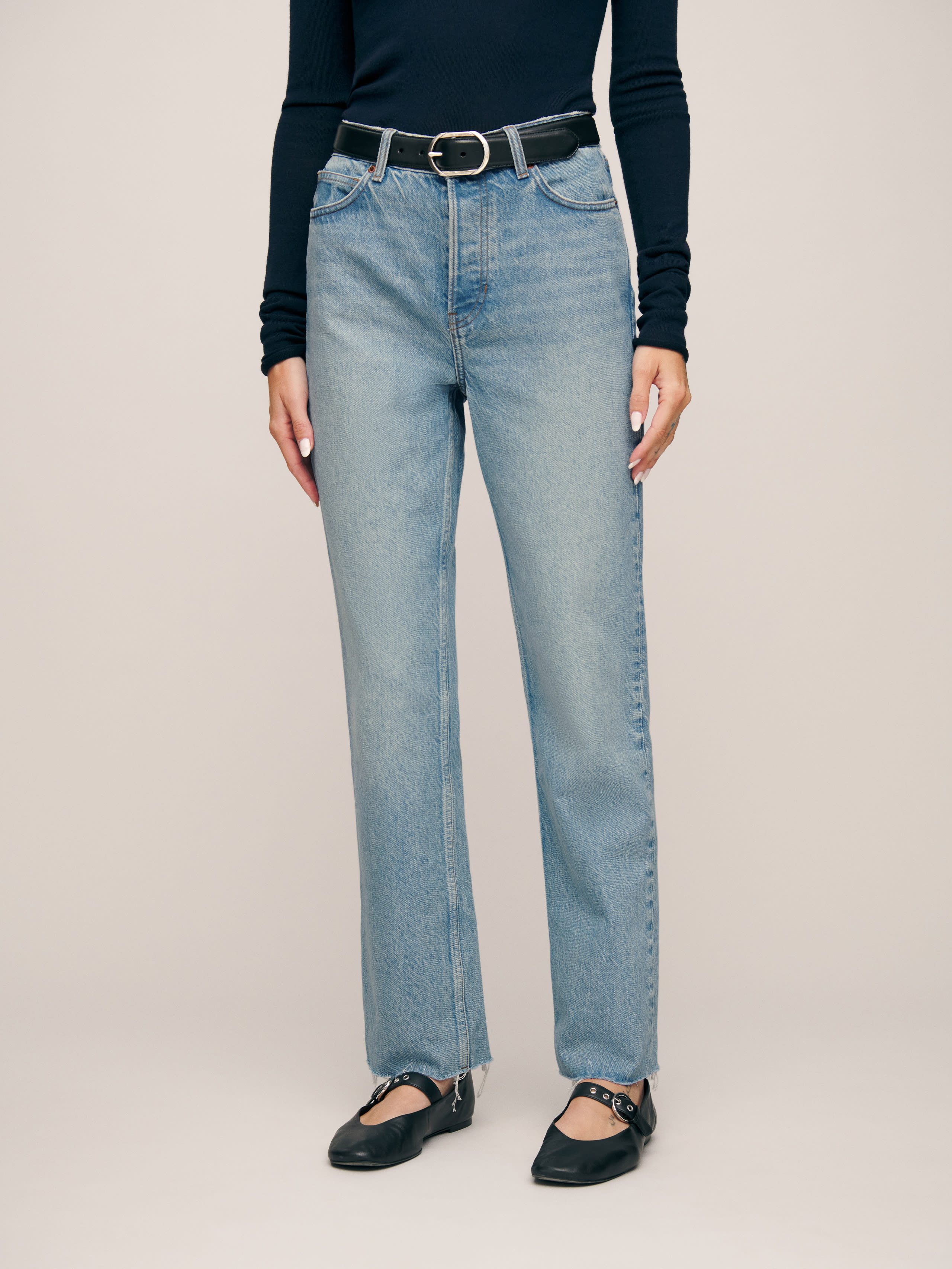 Cynthia High Rise Straight Jeans | Reformation (Global)