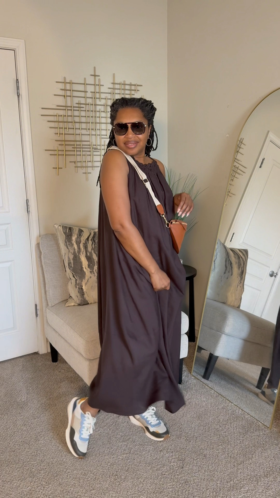 Quick outfit…maxi dress , belt bag and a stylish pair of men’s sneakers!
#dressandsneakers 

#LTKFindsUnder100 #LTKStyleTip #LTKShoeCrush