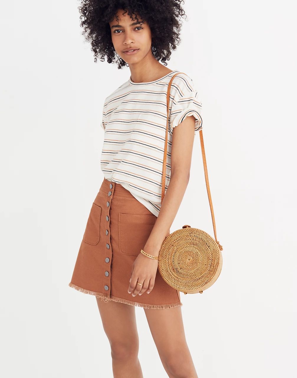 High-Waist Snap Skirt | Madewell