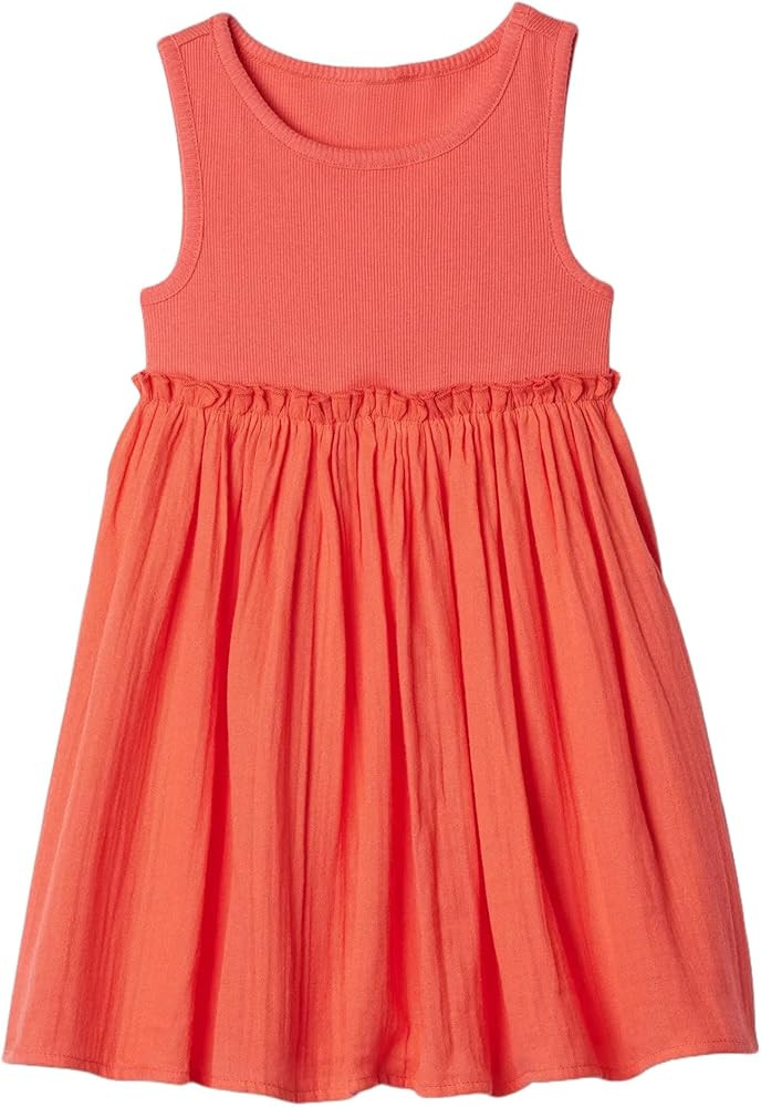 GAP Baby Girls' Knit to Woven Gauze Dress | Amazon (US)