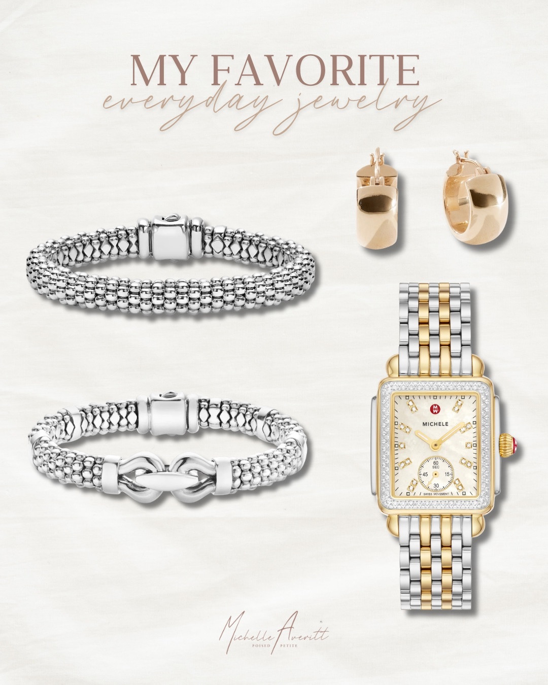 My everyday jewelry has been the easiest way to make even the simplest outfit feel finished and intentional!

I have been reaching for classic gold hoops that add a timeless touch, a staple mixed metal watch that feels both polished and modern, and gorgeous silver bracelets that bring just the right amount of shine and dimension. It is all about pieces that feel effortless on their own but come together to create a look that feels elevated without trying too hard. Whether I am heading out for the day or keeping things casual, these are the accessories I always come back to for that perfectly put-together feel.

Jewelry finds, classic earrings, jewelry must haves

#LTKOver40 #LTKgrwm #LTKootd