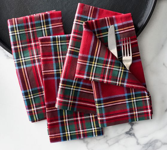 Stewart Plaid Cotton Napkins - Set of 4 | Pottery Barn (US)