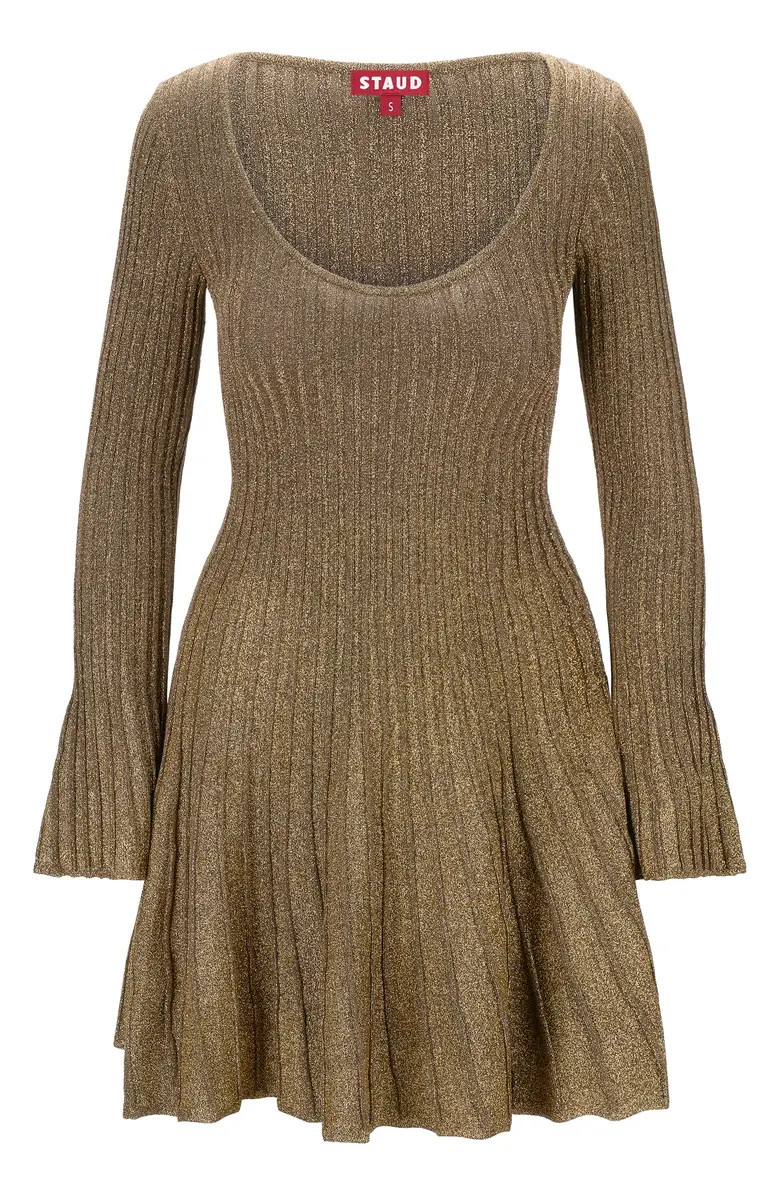 STAUD Raquel Metallic Long Sleeve Sweater Dress | Nordstrom | Nordstrom