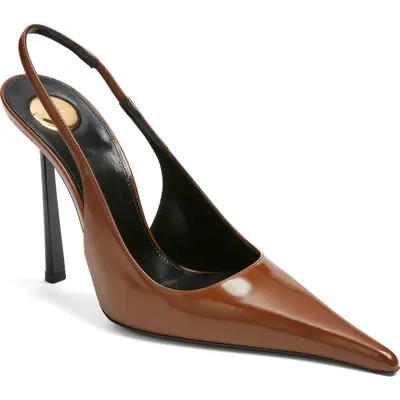 Saint Laurent Vendome Slingback Pump in Soil Brown at Nordstrom, Size 8Us | Nordstrom