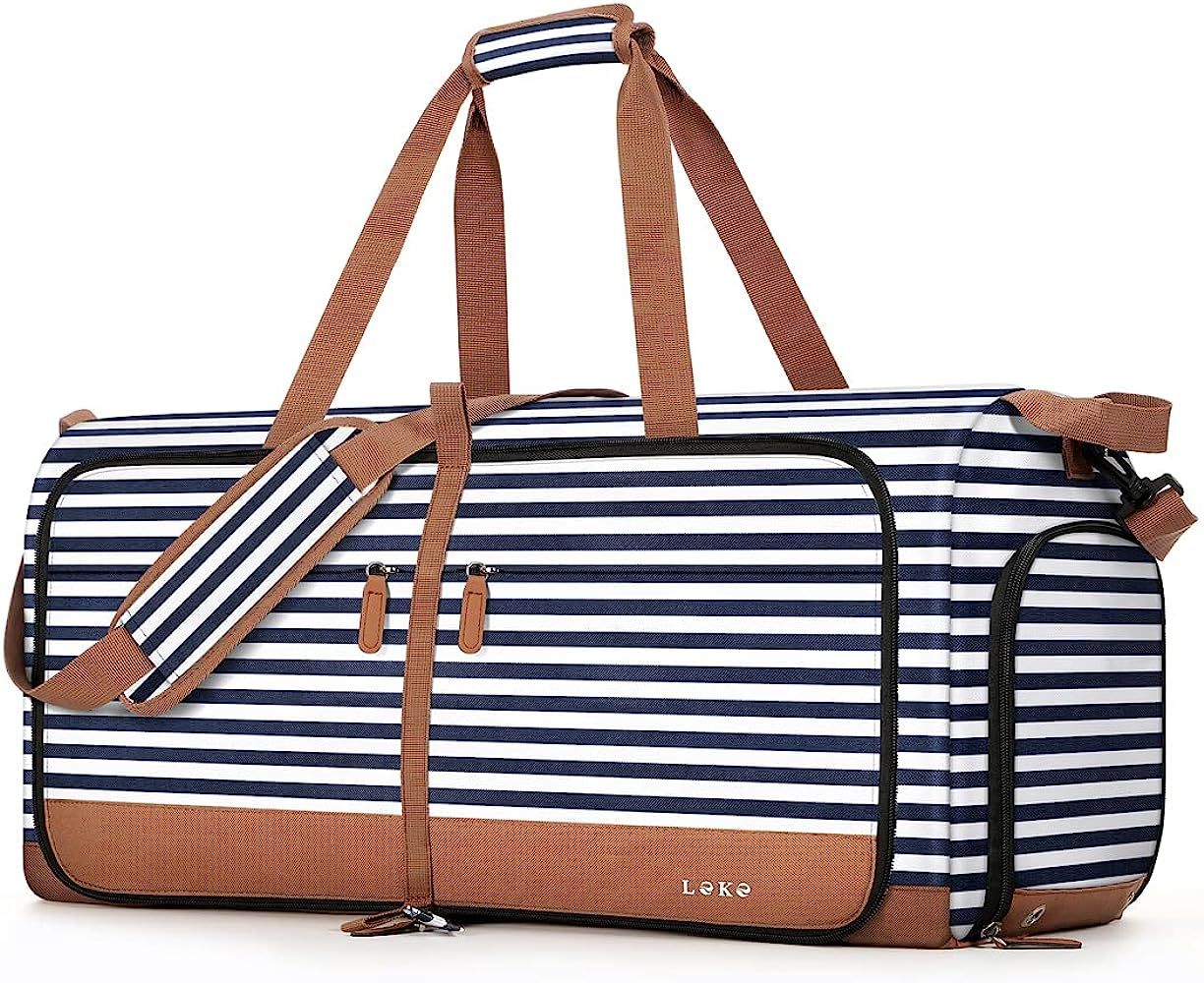 Lekesky Travel Duffel Bag Bag for Women 80L Large Duffel Bag Foldable Weekender Bag with Shoes Co... | Amazon (US)