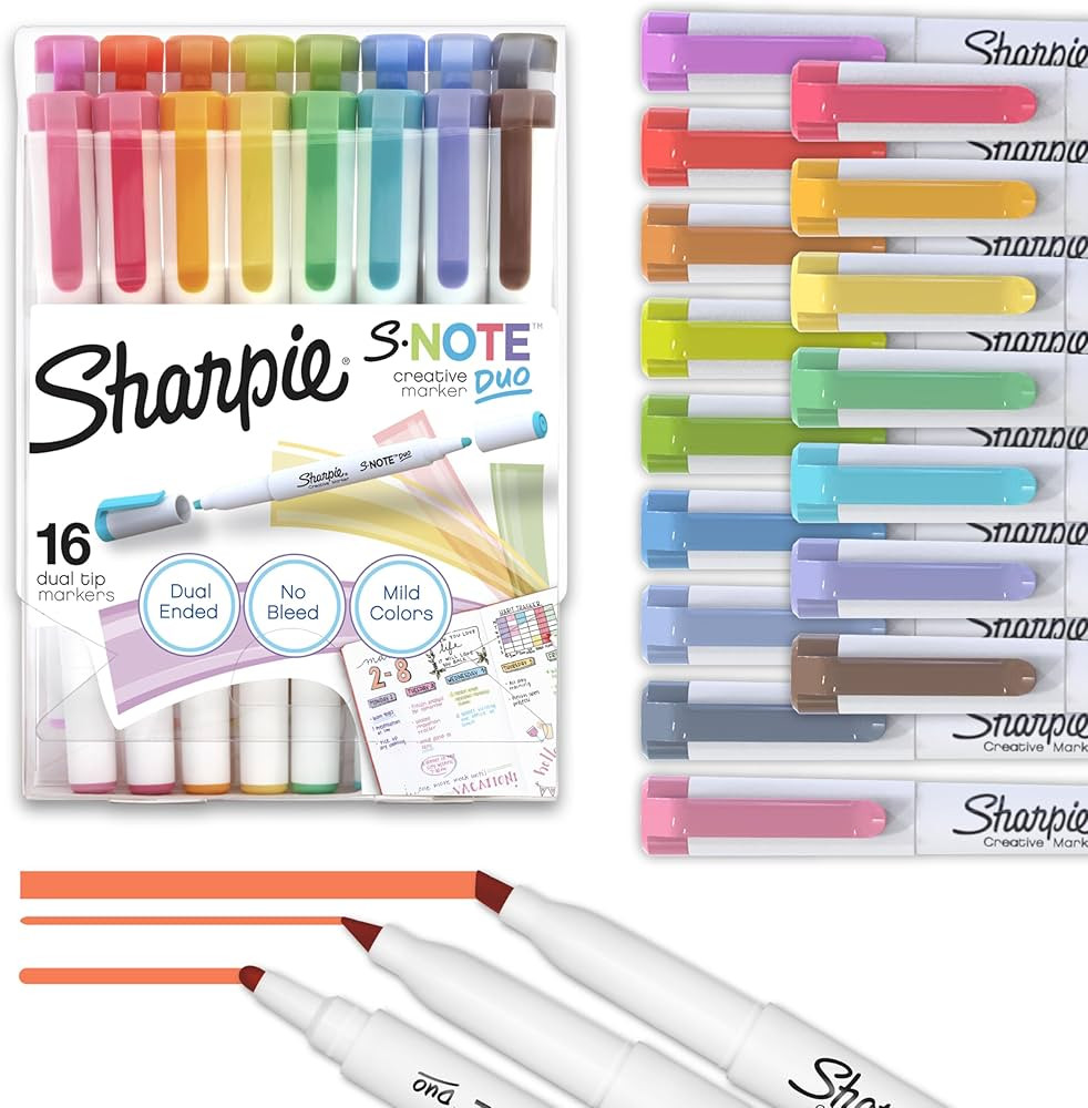 Sharpie S-Note Duo Dual-Ended Creative Marker Set Part Highlighter Marker Part Art Assorted Color... | Amazon (US)