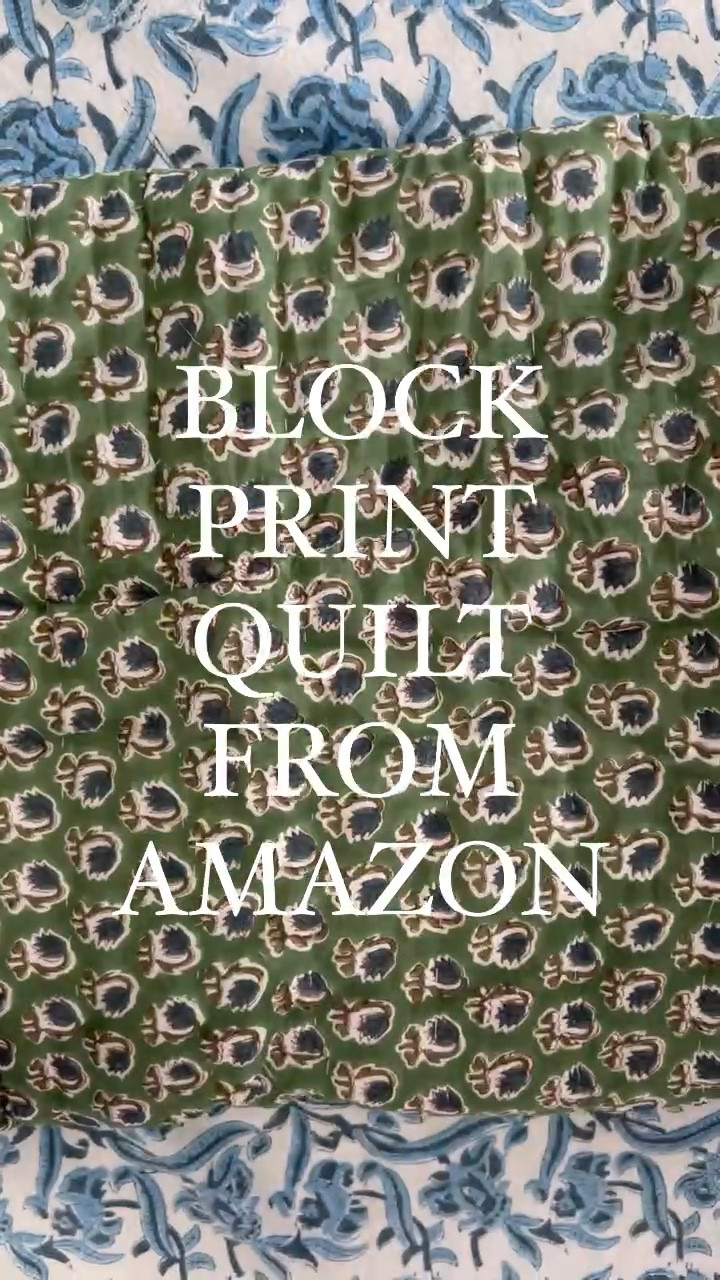 Block print quilt, bedding, Amazon finds, block print, blue and green, bedroom decor 

#LTKfindsunder100 #LTKhome #LTKVideo