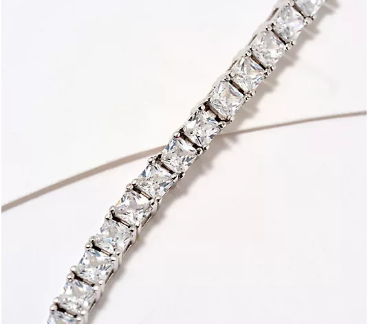 Diamonique Classics 5.40cttw Tennis Bracelet, Sterling Silver - QVC.com | QVC