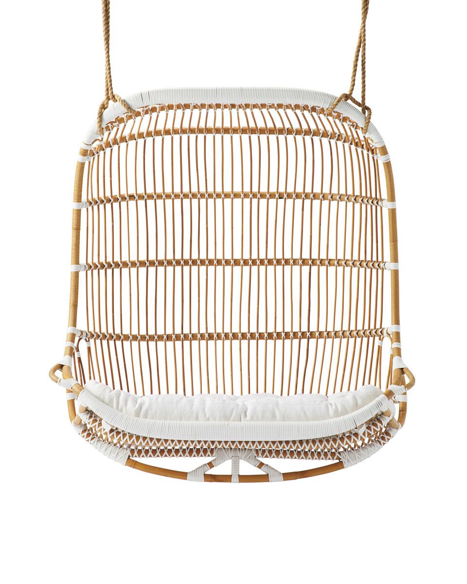Double Hanging Rattan Chair Cushion | Serena and Lily