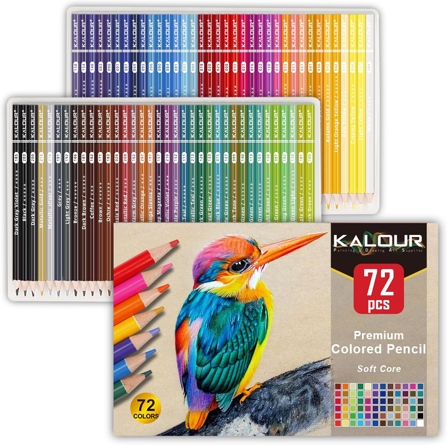 KALOUR 72 Count Colored Pencils for Adult Coloring Books, Soft Core,Ideal for Drawing Blending Shading,Color Pencils Set Gift for Adults Kids Beginners | Amazon (US)