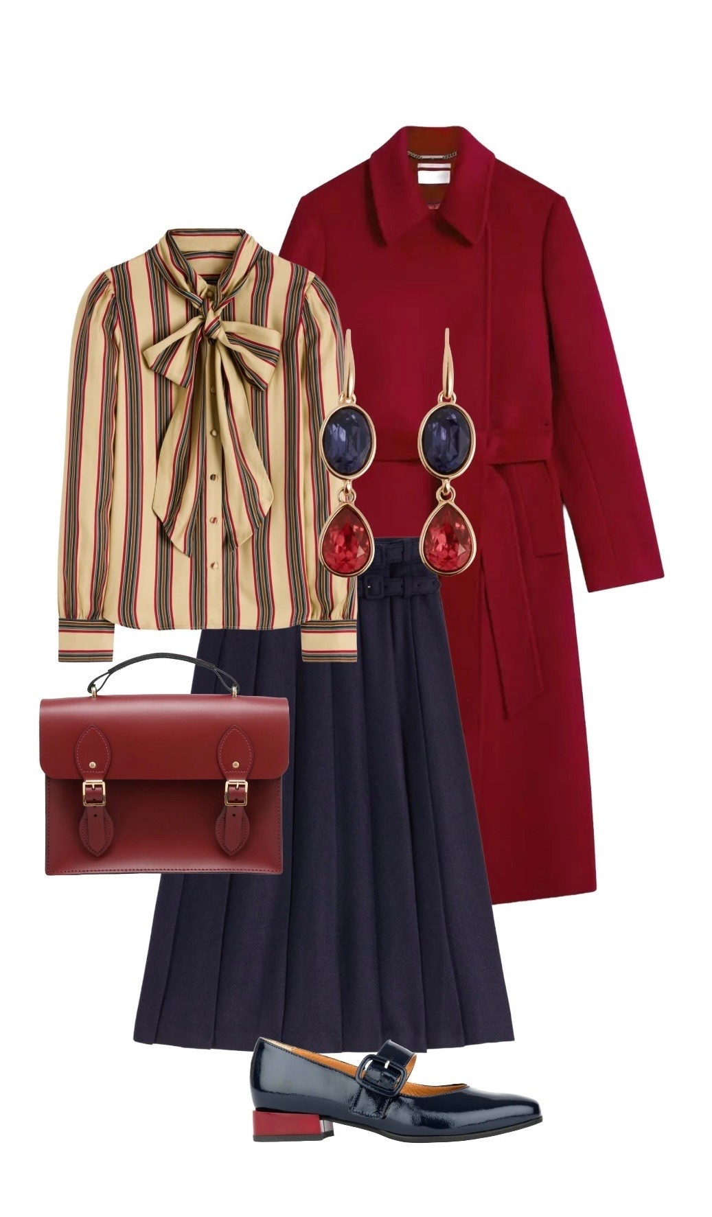 This striking red coat looks even more eye catching with this stripe blouse, kilt and satchel bag, while the blue and red shoes & earrings complete the vibe. Boden are offering a 15% discount on their new AW26 styles & they’re already going fast! 💫

Red Livia Belted Wool Coat & Indira Blue and Red Drop Earrings - NEW at Hobbs London

Flaneur Red Bag - NEW at Cambridge Satchel Company

Stripe Tie Neck Blouse & Navy Midi Kilt Skirt - NEW at Boden

Bliss Navy Patent Mary Janes with Red Low Block Heels - Embassy London

Fall outfits for women over 20, 30, 40 or 50 +

#LTKstyletip #LTKFashionMonth #LTKshoes #LTKbag #LTKworkwear #LTKuk #LTKautumn #LTKeurope