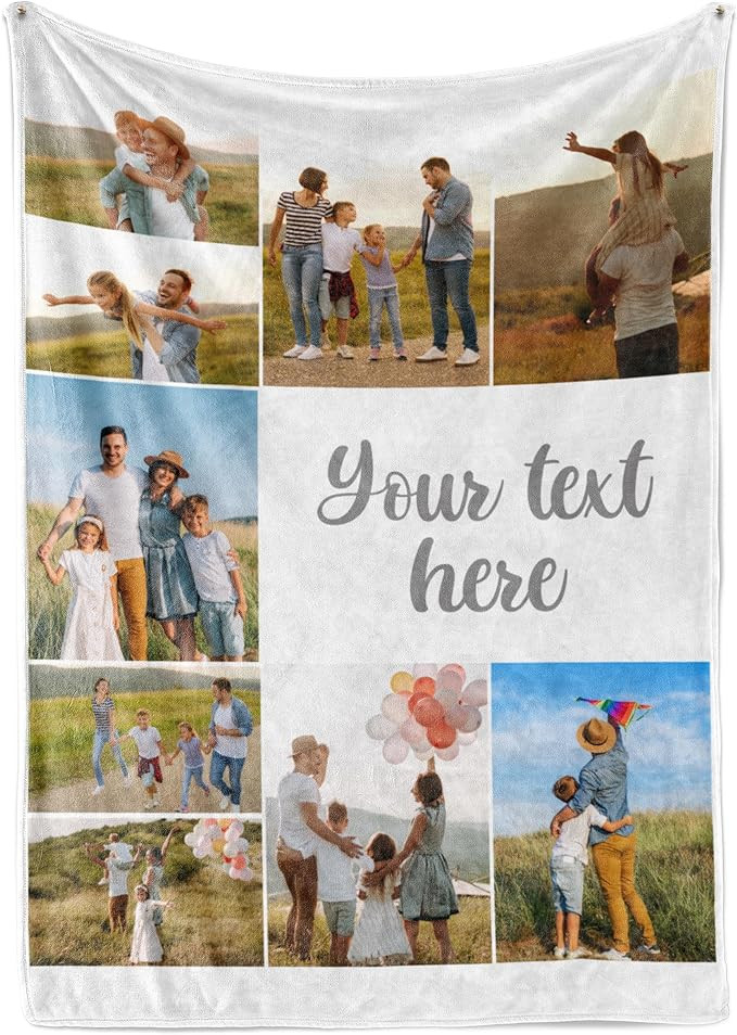 Ships Next Day, Custom Blanket with Picture and Text - Printed in USA, Personalized Photo Blanket... | Amazon (US)