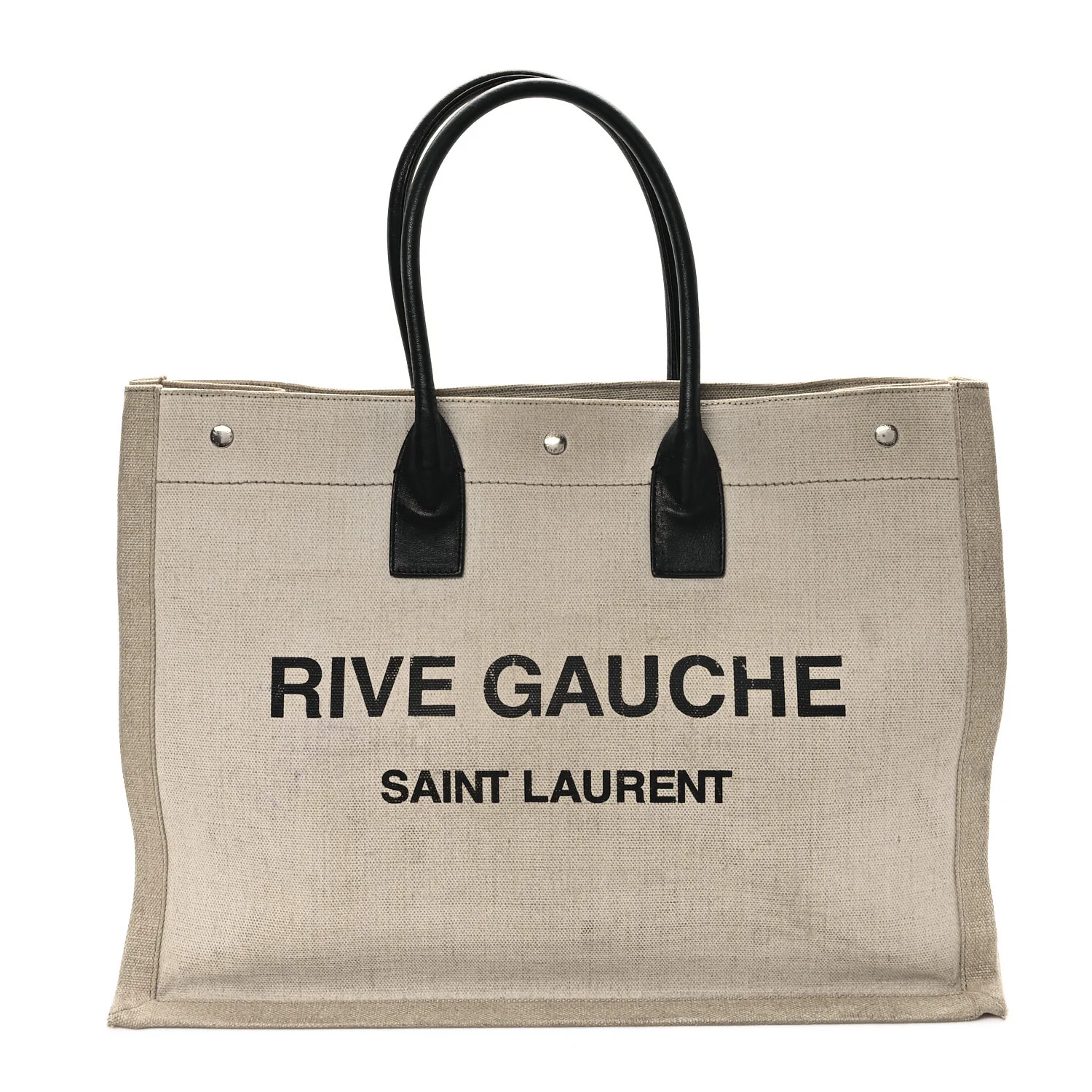 Linen Calfskin Rive Gauche Tote Optic White | FASHIONPHILE (US)