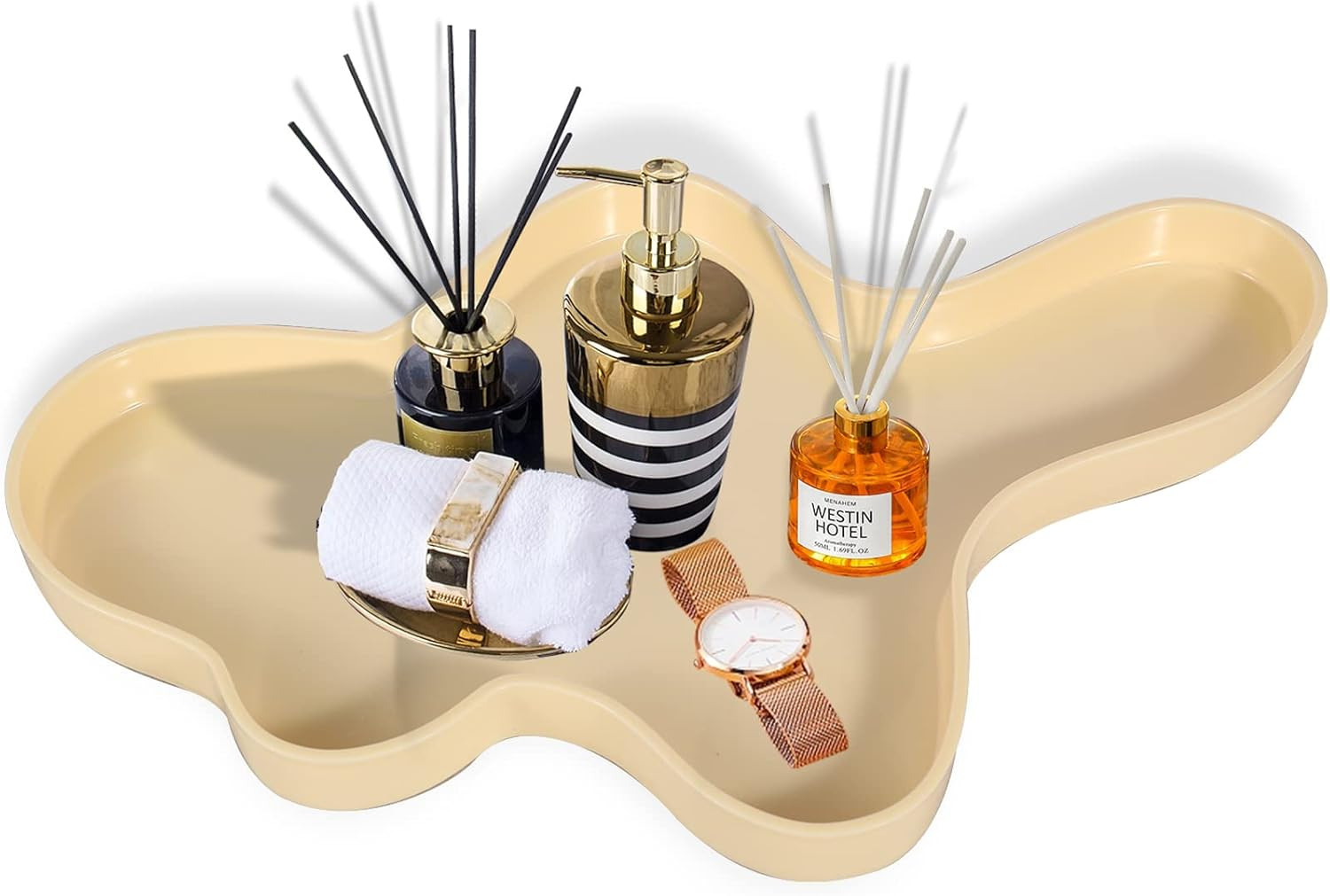 Lioong Irregular Decorative Trinket Trays Jewelry Coffee Storage Tray Candle Holder Tray Home Dec... | Amazon (US)