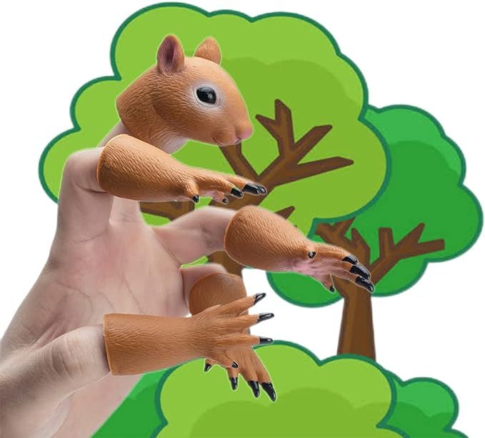 RONIAVL Handi Squirrel Finger Toys Hand Puppet Novelty Animal Tiny Handy Doll Props Plaything Gif... | Amazon (US)