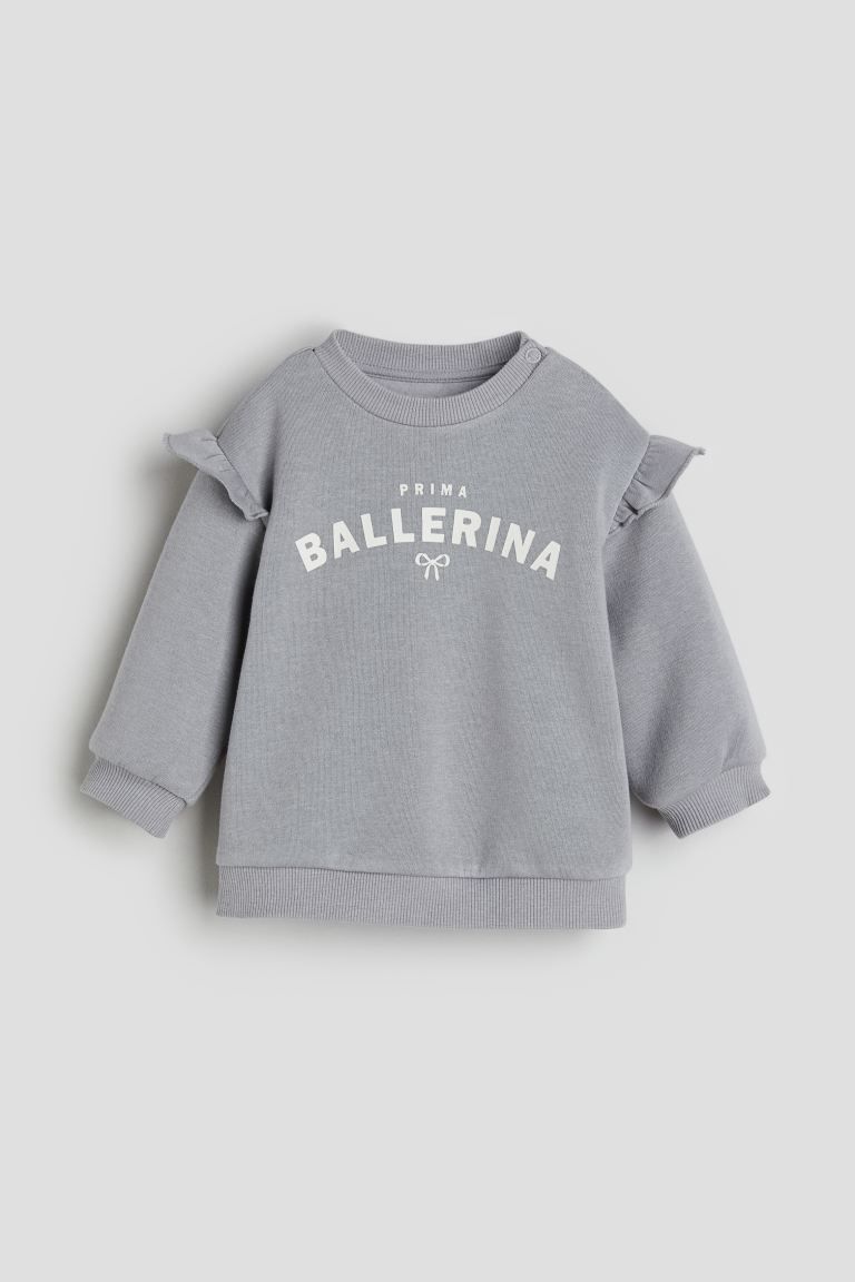 Sweatshirt - Light gray/Prima Ballerina - Kids | H&M US | H&M (US + CA)