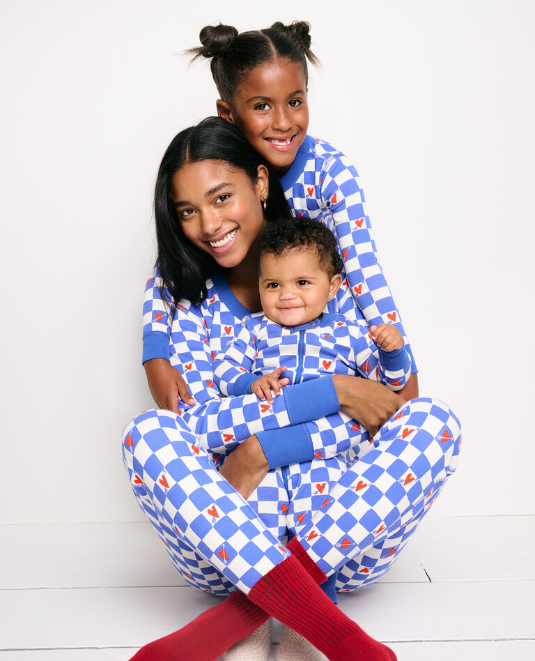 Hearts on Cheerful Checkerboard Matching Pajama Set | Hanna Andersson